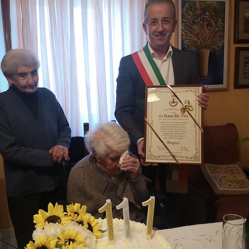 Moio della Civitella in festa, nonna Rosa compie 111 anni: è tra le più longeve d’Italia