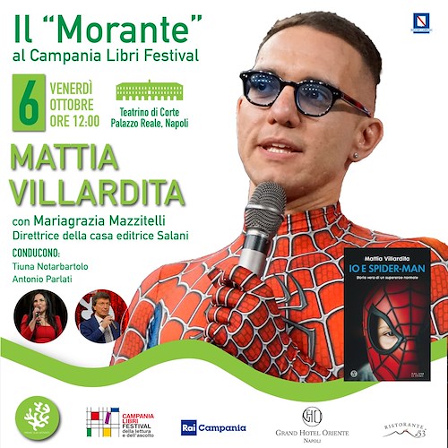Napoli: al Campania Libri Festival Mattia Villardita, lo Spiderman che visita i bambini in ospedale