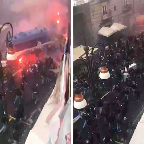 Napoli-Eintracht, violenti scontri prima della partita di Champions League 