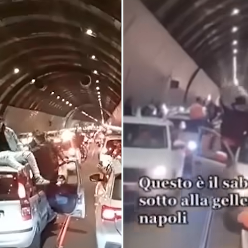 Napoli, traffico sotto la Galleria della Vittoria: giovani danno vita a discoteca improvvisata. Il video è virale