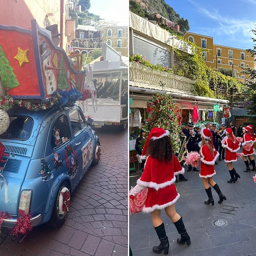 Natale a Positano: Musica, Majorette e il Treno di Natale Incantano le Vie della Città Verticale in festa /Foto