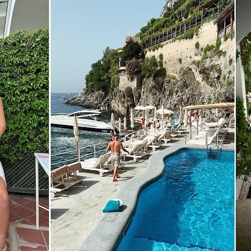 Natasha Oakley e Devin Brugman in Costiera Amalfitana, le fondatrici del brand di costumi di lusso "Monday Swimwear" ospiti del Santa Caterina /foto /video