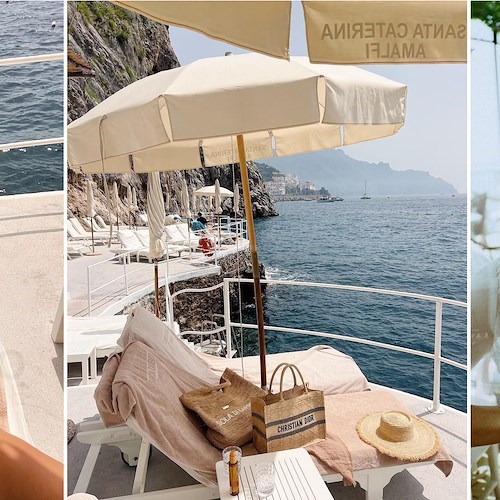 Natasha Oakley e Devin Brugman in Costiera Amalfitana, le fondatrici del brand di costumi di lusso "Monday Swimwear" ospiti del Santa Caterina /foto /video