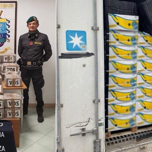 Nei container di banane scoperti 219 kg cocaina: maxi sequestro al porto di Salerno