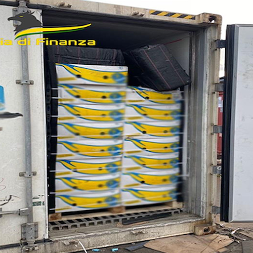 Nei container di banane scoperti 219 kg cocaina: maxi sequestro al porto di Salerno