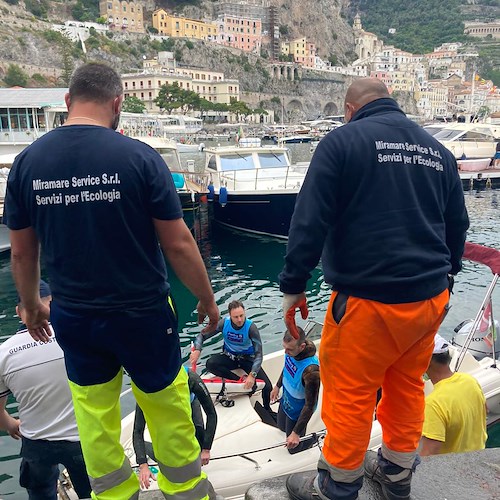 Oggi è la Giornata Mondiale dell'Ambiente, ad Amalfi prelevata 1 tonnellata di rifiuti dai fondali