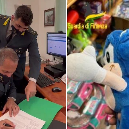Oltre 7.000 giocattoli contraffatti e 1.000 mascherine non conformi: maxi sequestro a Pagani