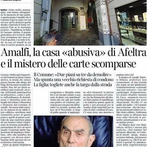 Opere abusive, la casa del giornalista Gaetano Afeltra da abbattere