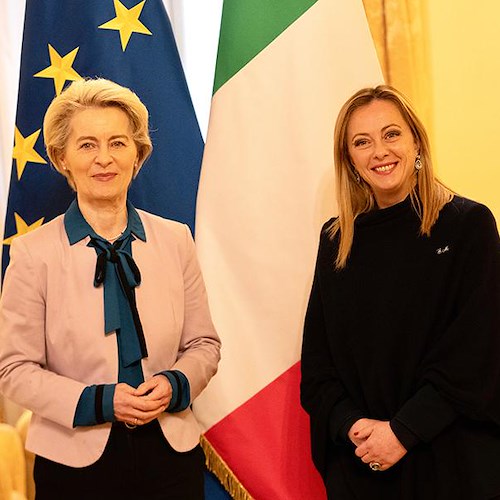 Palazzo Chigi, Meloni incontra von der Leyen: «Riaffermato l’impegno italiano sul PNRR»