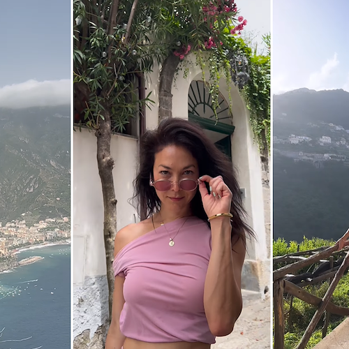 Paula Taylor, l'attrice e modella thailandese alla scoperta delle bellezze di Ravello 