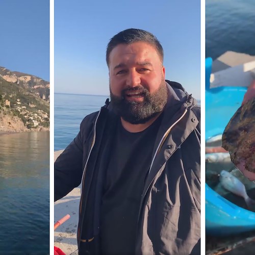 Peppe Di Napoli a Positano, alla vista del pescato non resiste: il video diventa virale 