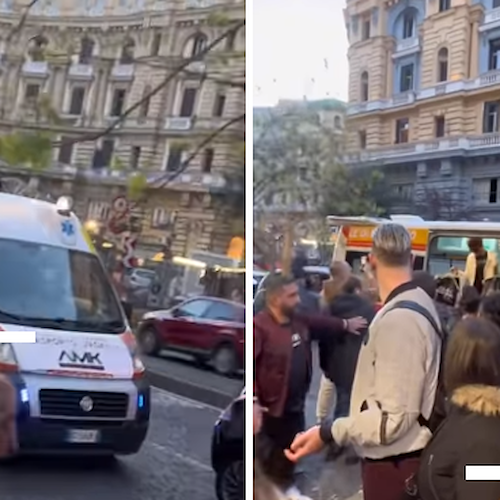 Polemica a Napoli, ambulanza a sirene spiegate porta tiktoker all'inaugurazione di un negozio
