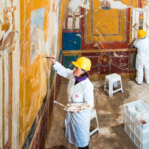 Positano: al Museo Archeologico un cantiere didattico ICR per lo studio dei dipinti murali