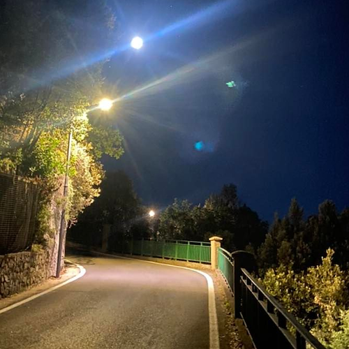 Positano, completato ultimo tratto di pubblica illuminazione su strada Montepertuso/Nocelle