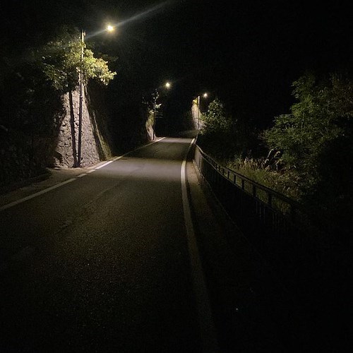 Positano, completato ultimo tratto di pubblica illuminazione su strada Montepertuso/Nocelle