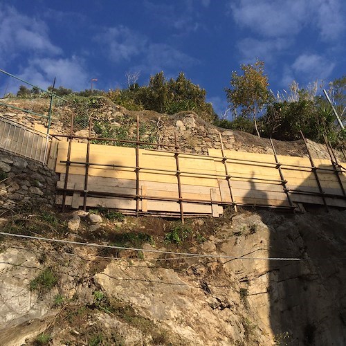 Positano, frana su strada a Montepertuso: ultimati lavori di messa in sicurezza / FOTO