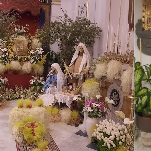 Positano, l'allestimento dell'Altare della Reposizione a cura di Antonio Cappuccio /foto