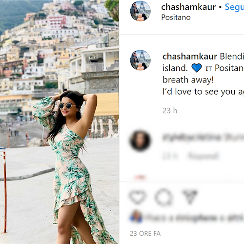 «Positano, mi hai tolto il respiro!», su Instagram la nostalgia della IT girl indiana