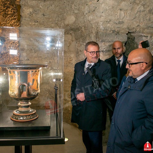 Positano, Ministro Sangiuliano in visita alla Villa Romana. Sindaco Guida annuncia nuovi scavi