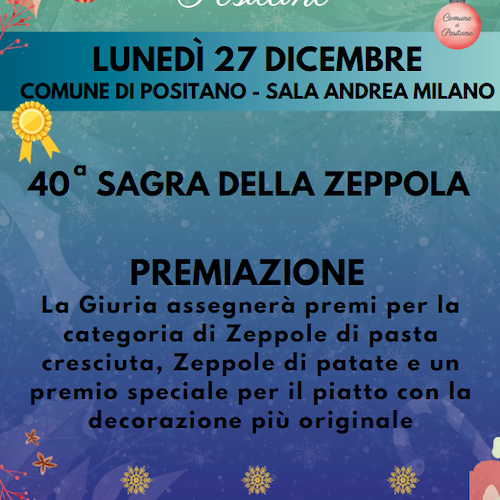 Positano, oggi la 40esima "Sagra della zeppola": come partecipare