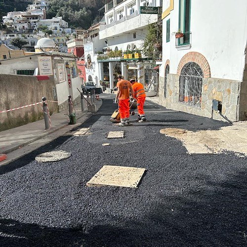 Positano, si apprestano a concludersi i lavori in località Piazza dei Mulini 