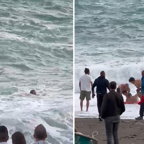Turista salvato dal mare agitato a Positano