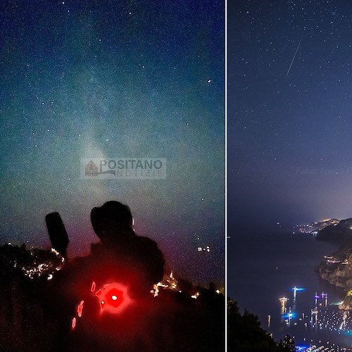 Positano, tutta la magia delle stelle cadenti catturata da Fabio Fusco