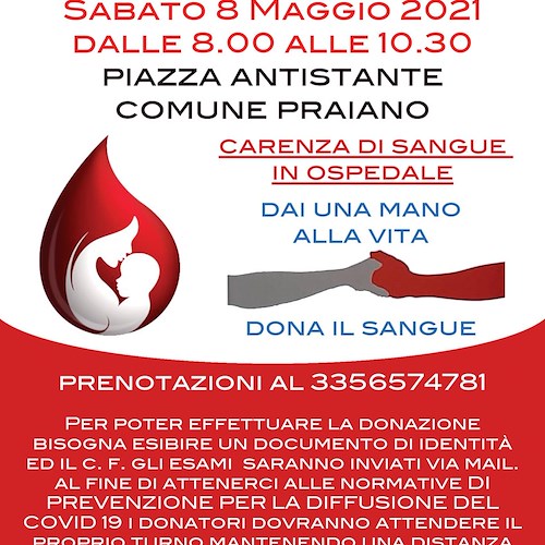 Praiano aderisce ad appello Avis: sabato 8 maggio giornata dono sangue