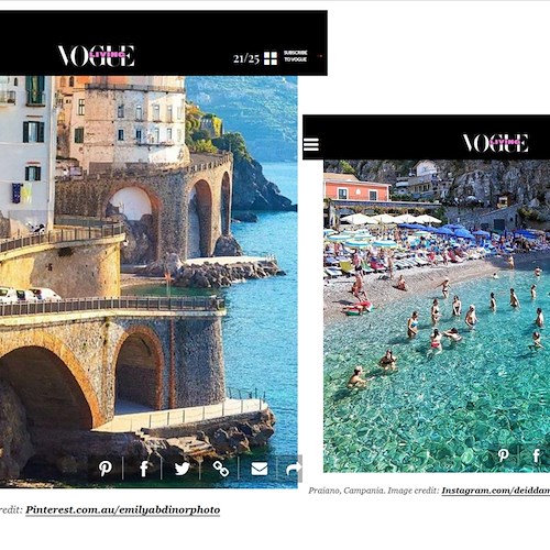 Praiano tra le “25 incantevoli piccole città da visitare in Italia” secondo Vogue, ma Sperlonga diventa Atrani