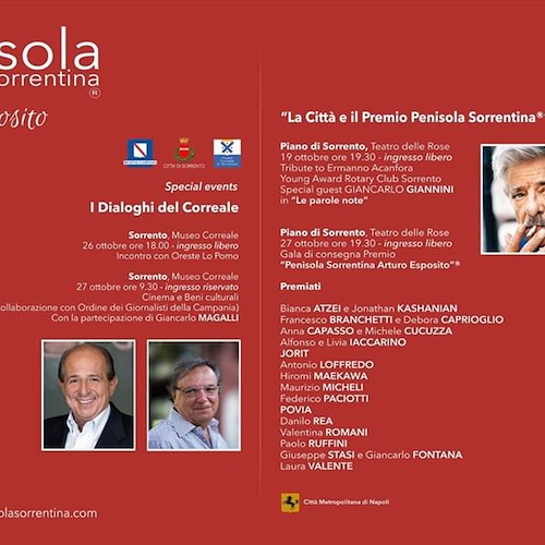 "Premio Penisola Sorrentina Arturo Esposito" XXIII a Piano di Sorrento la premiazione 