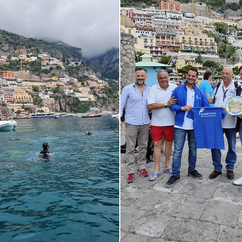 Puliti fondali marini a Positano, Sindaco: «Con conferma Bandiera Blu continuiamo a prenderci cura dell'ambiente»