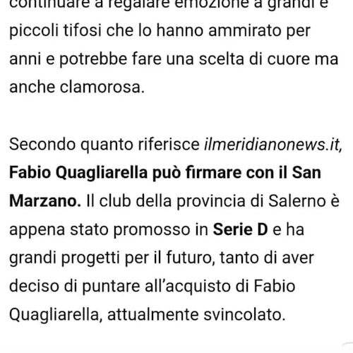 Quagliarella vicino ad un club salernitano? Il bomber smentisce tutto dopo vacanza in Penisola Sorrentina