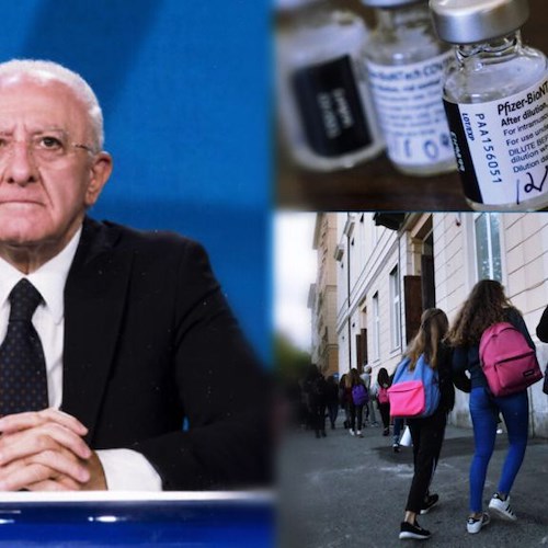 «Quando avremo più dosi Pfizer vaccineremo gli alunni», l’annuncio di De Luca per riaprire le scuole in sicurezza