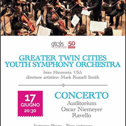 Ravello, 17 giugno il concerto della Greater Twin Cities Youth Simphony Orchestra 