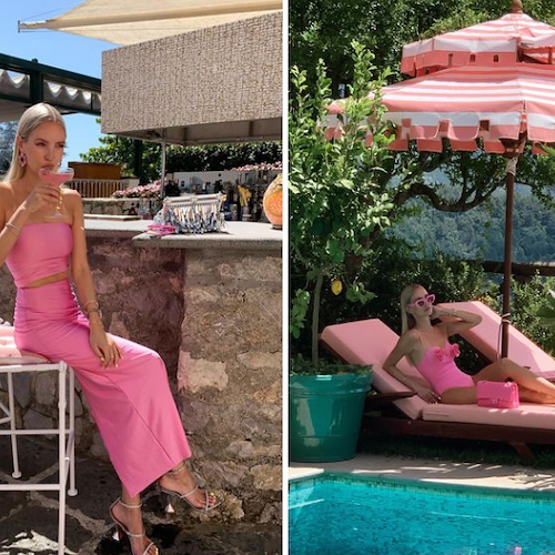 Ravello, a Palazzo Avino l’influencer Leonie Hanne si veste di rosa per omaggiare il film “Barbie” 