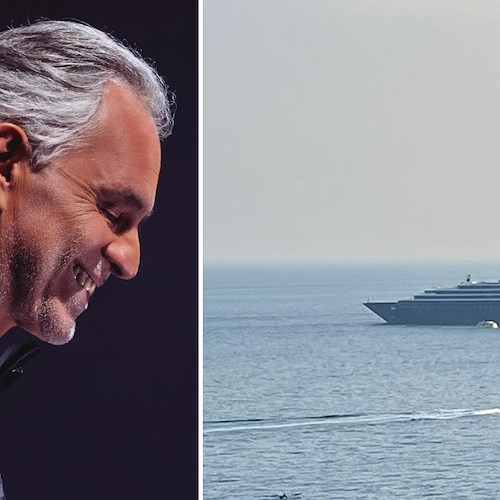 Andrea Bocelli e il superyacht Evrima<br />&copy; Andrea Bocelli (foto a sinistra), Massimiliano D'Uva (foto a destra)