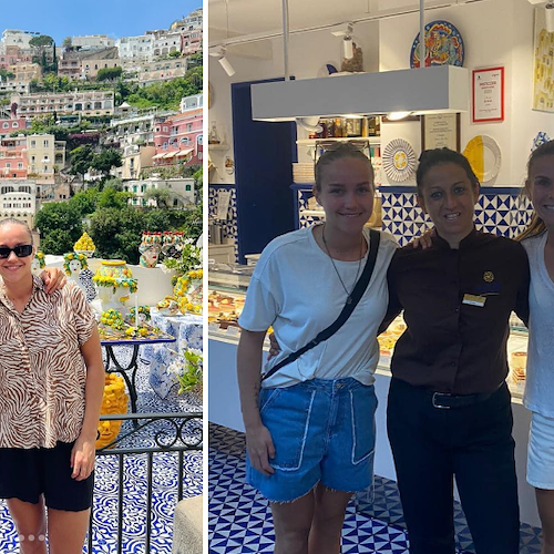 Relax tra Positano e Minori per le calciatrici norvegesi Emilie Haavi e Guro Reiten