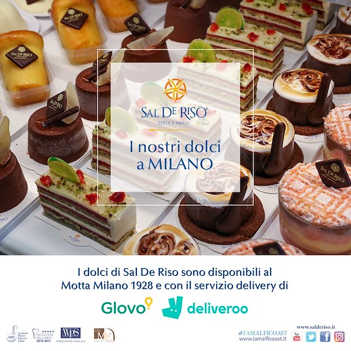 Sal De Riso al Motta Milano 1928 anche in modalità delivery grazie alla partnership con Glovo® e Deliveroo®