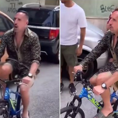 Salernitana salva, Ribery festeggia a Salerno cantando in bici "Pisciaiuolo morirò"