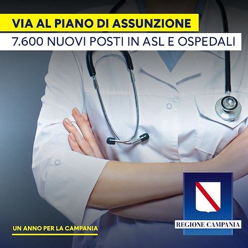 Sanità: al via 7.600 assunzioni nelle Asl e nelle Aziende Ospedaliere della Campania