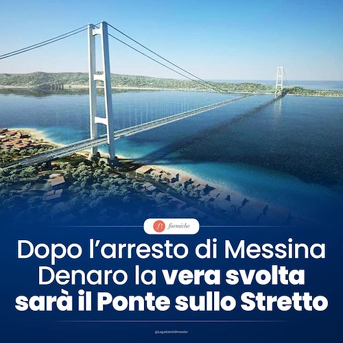 Sicilia, Salvini: «Dopo l'arresto di Messina Denaro la vera svolta sarà il Ponte sullo Stretto» 