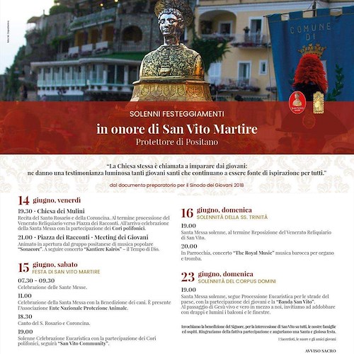 Solenni festeggiamenti in onore di San Vito Martire / Programma