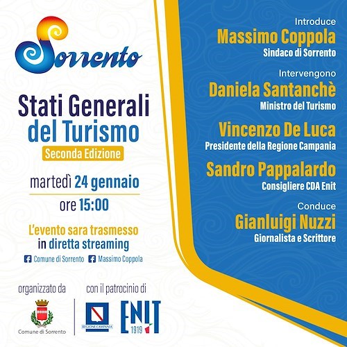 Sorrento, 24 gennaio la seconda edizione degli Stati Generali del Turismo. Attesi De Luca e Santanchè