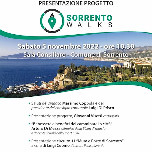 Sorrento, alla scoperta degli itinerari escursionistici: 5 novembre si presenta il progetto "SorrentoWalks"