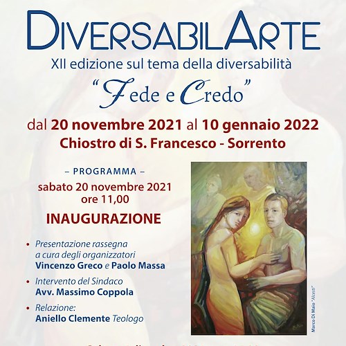 Sorrento, domani si inaugura la 12esima rassegna artistica “DiversabilArte"