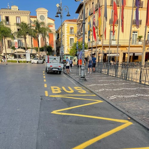 Sorrento: in piazza Tasso torna la fermata degli autobus