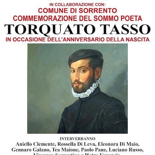 Sorrento ricorda Torquato Tasso in occasione dell'anniversario della nascita