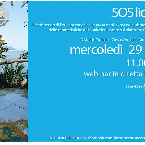 “SOS Liquidità”, mercoledì la webinar del Distretto Turistico Costa d’Amalfi con Federalberghi