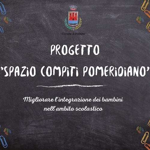 "Spazio Compiti Pomeridiano", a Positano un sostegno per aiutare bimbi con difficoltà di apprendimento 
