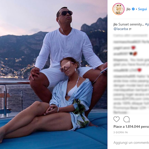 «Ti amo Italia», Jennifer Lopez sempre più estasiata dalla vacanza in Costa d'Amalfi